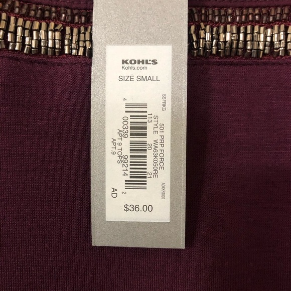 NWT Apt. 9 women’s embellished tank top - color Empire Purple - size small - Picture 7 of 7